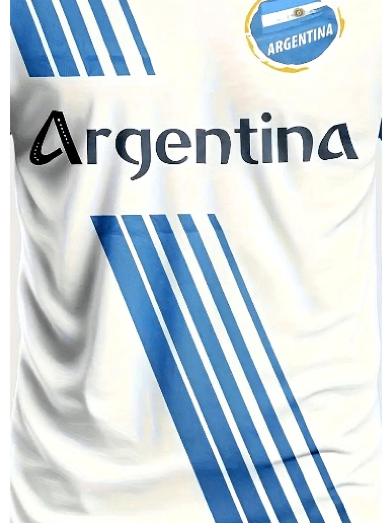 Argentina National Team Home Jersey, Training Match Sport T-Shirt, Fan Casual T-Shirt, Comfortable Breathable Fitted