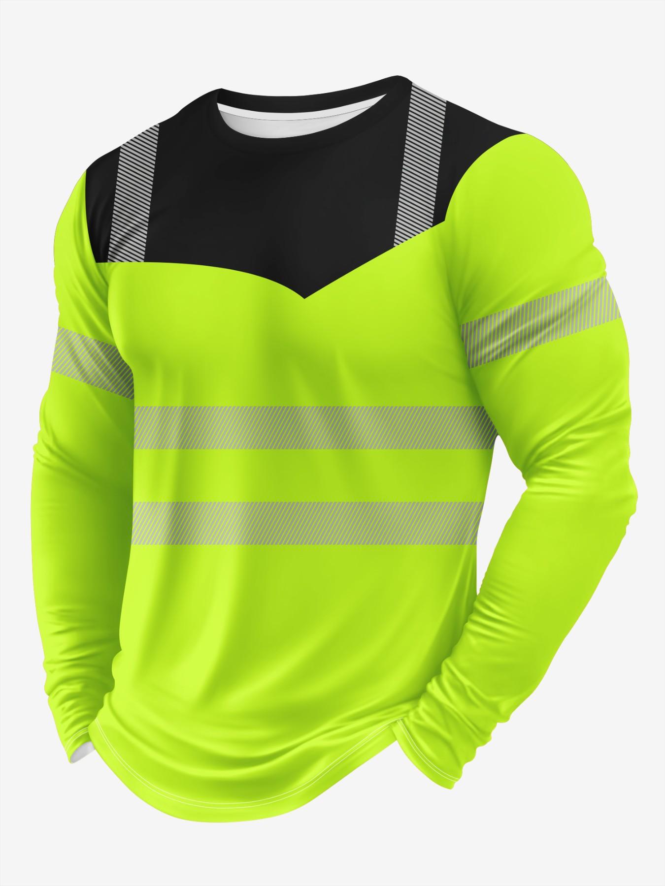 Men's Long Sleeve T-Shirt, Tops, Classic Workwear Style 3D Print, Sporty Casual Round Neck, Breathable Polyester Fabric, Slim Fit, Outdoor Comfort, Athletic Fitted Breathable, Casual Breathable Design