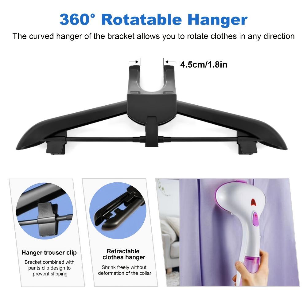 1 set includes 1 ironing hanger + 1 handheld ironing board. Retractable height adjustable, foldable for space saving and easy to carry. Thickened tube with strong load-bearing capacity, can store clothes. Suitable for home, hotel and dormitory use.