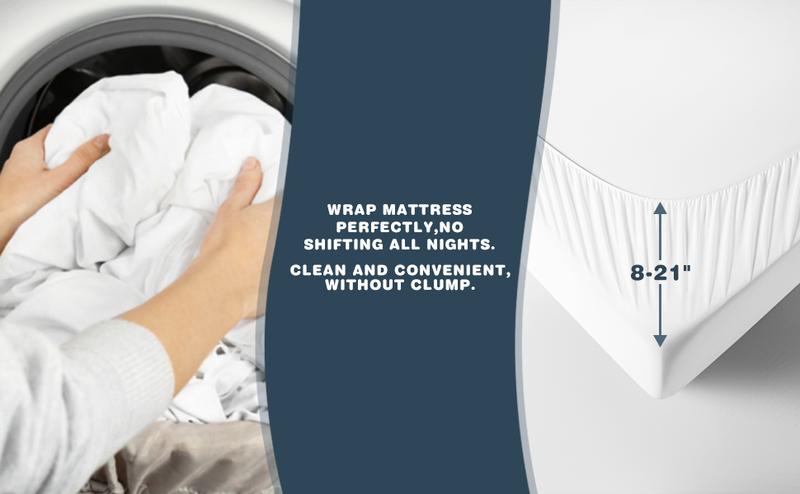 Extra Thick Bamboo Mattress Topper – Breathable, Elastic Skirt, Down Alternative Fill, Cotton Top, 8–21" Deep Pocket for Back & Side Sleepers