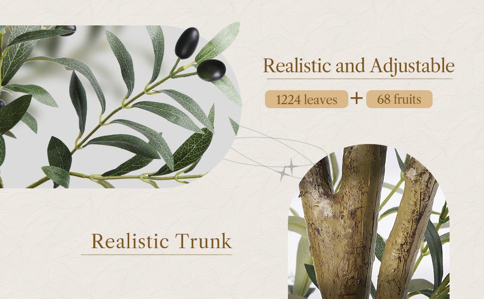 Artificial Olive Tree Silk Plant with Mistletoe – Indoor Faux Tree, Lifelike Fruits, Modern Home & Office Decor