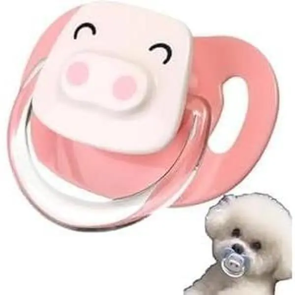 Calming Pacifier,  Pacifiers for Small Dogs, Kitten Pacifiers, Puppy  Toys and   Toys, Essential  Supplies, Puppy Essentials and Kitten Supplies ( Pig)