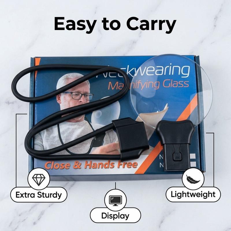 Hanging neck magnifying glass desktop reading artifact embroidery cross stitch dedicated manual labor hands-free tool for elderly reading magnifying glass
