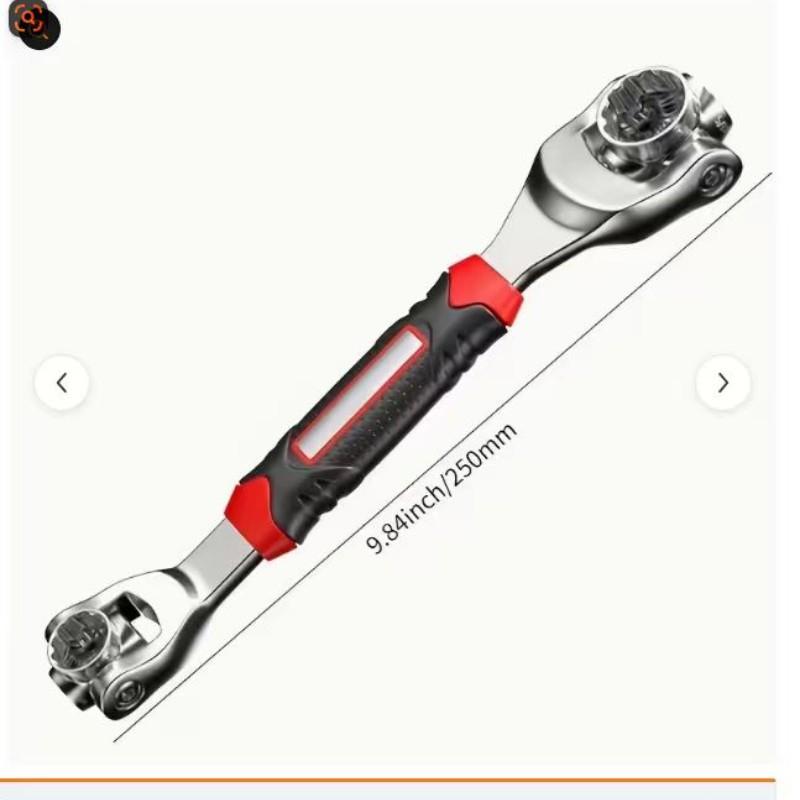 12-In-1 Universal Socket Wrench, Adjustable Dual-Head Tool, Flexible 360° Rotating Head, Rubber Handle, Car Repair Wrench 8-19mm