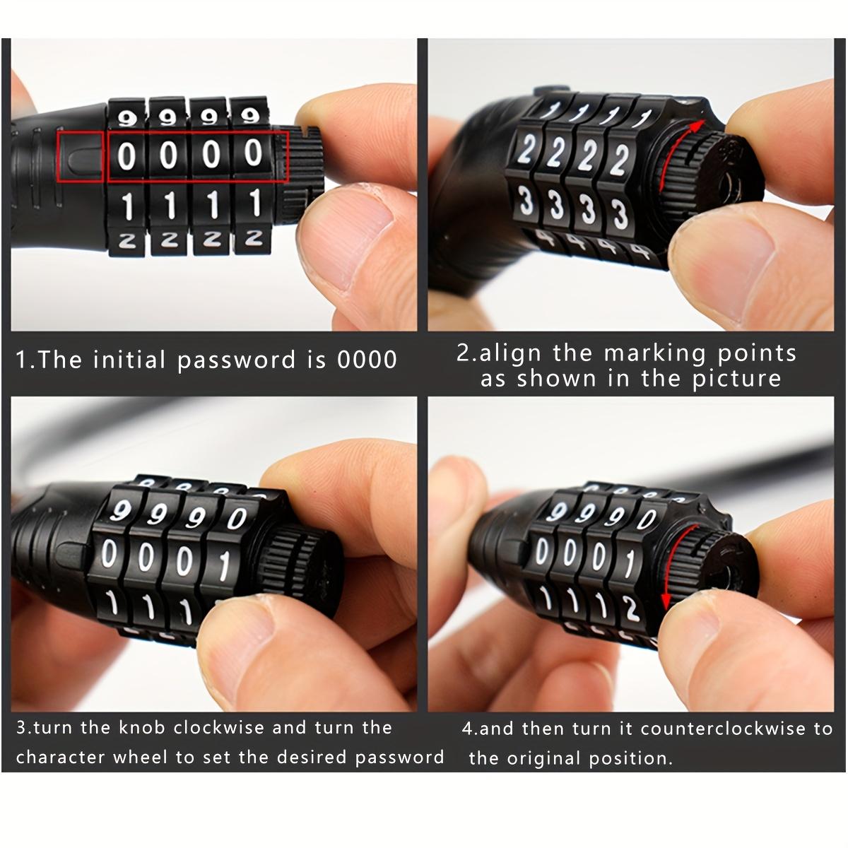 Multifunctional Password Lock for Bicycles and Motorcycles, Helmet Anti-Theft Lock, Long Password Lock, Universal Multifunctional Password Lock