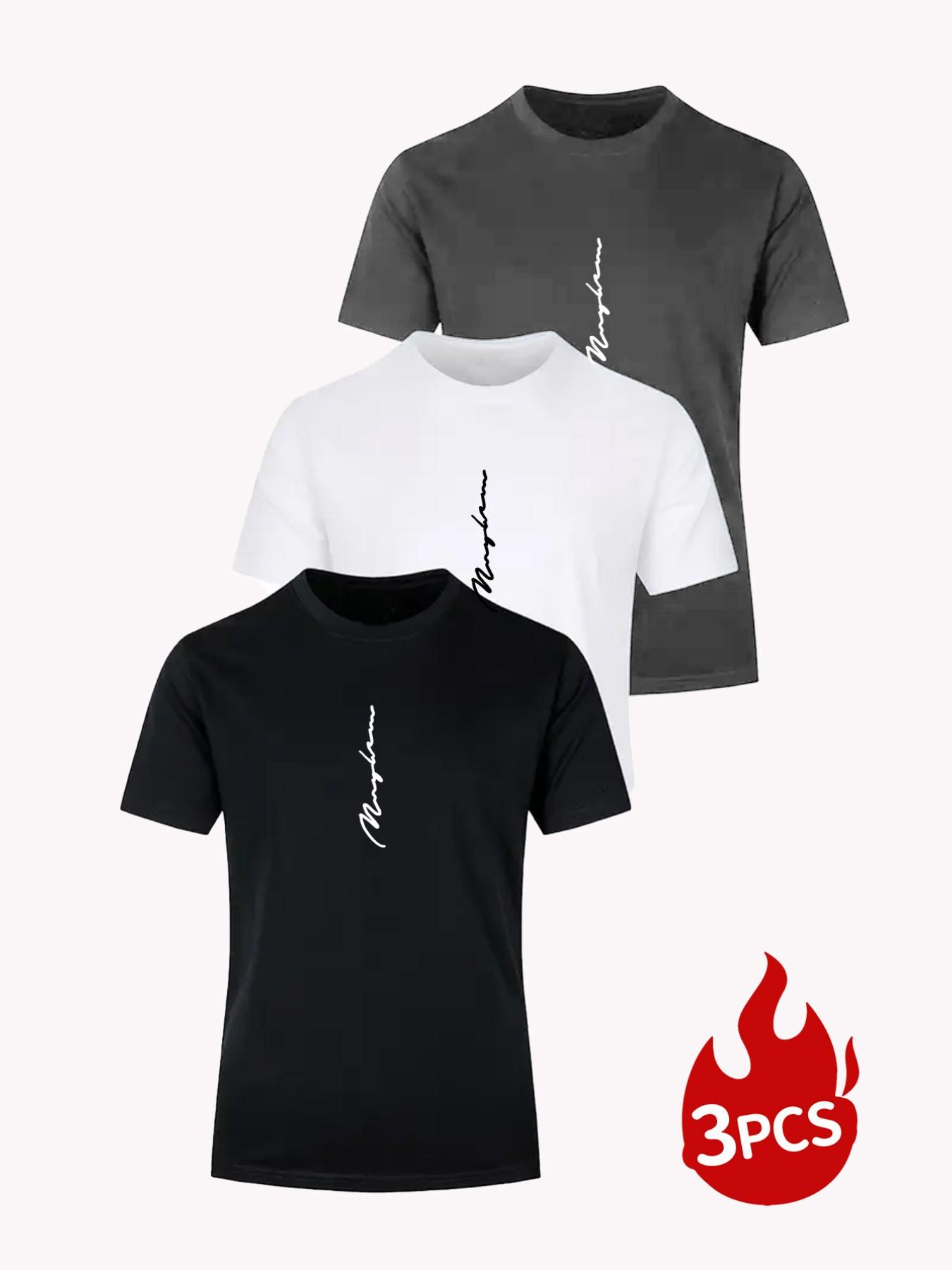 Obm Men's Classic Fit Short Sleeve T-Shirt Set, Breathable and Comfortable, Ideal for Sports and Casual Wear, Soft and Durable Fabric