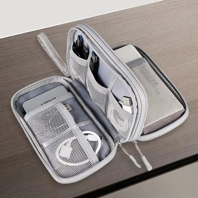 Large Multi-Layer Digital Accessories Storage Bag, Power Hard Drive Protector, Dust-Proof Charging Cable & Earphone Case, Travel Organization Pouch