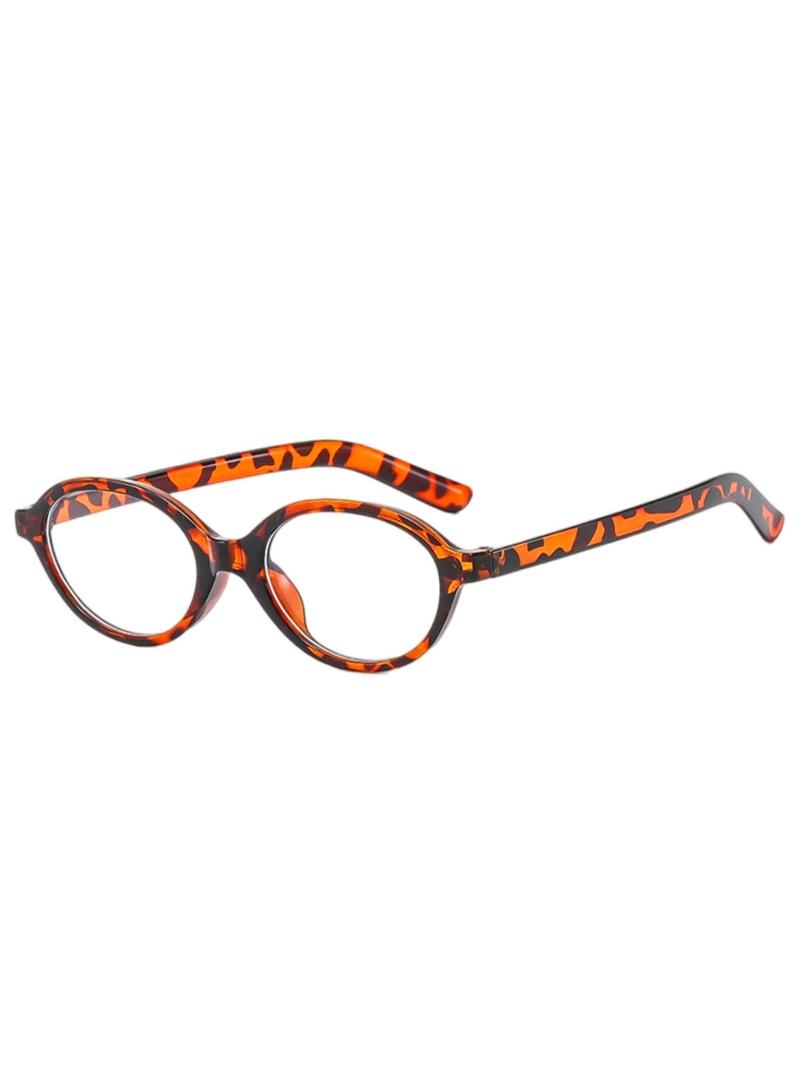 Vintage Oval Frame Eyeglasses, Blue Light Blocking Eyeglasses for Women & Men, Fashion Eyeglasses for Work, Daily Clothing Decor, Perfect for Student Daily Use