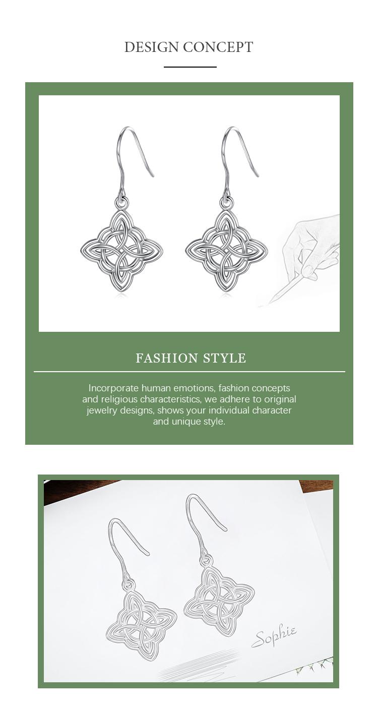 Sterling Silver Minimalist Witch Knot Necklace, Nudo de Bruja Plata Witches Knot Earrings for Women, Celtic Knot Pendant, Sacred Wiccan Jewelry