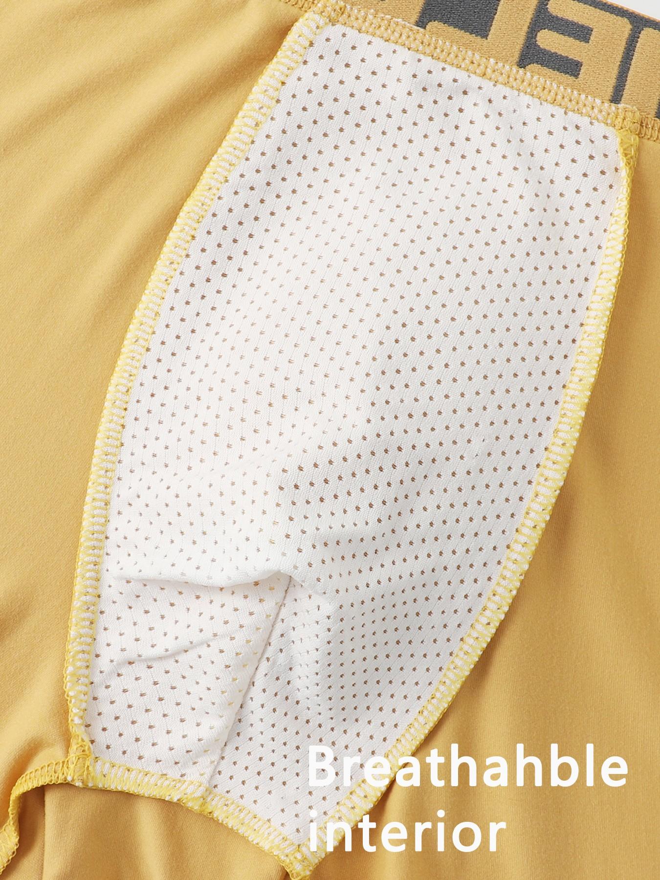 Golden men's boxer briefs, personalized lettered waistband, full of vitality, comfortable and skin-friendly