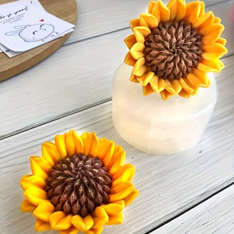 Sunflower Scented Candle Silicone Mold, Handmade Sun Flower Gypsum Ornament, Soap Drip Gel Silicone Mould, DIY Craft Tool, Sunflower Candle Making, Handcraft, Floral Scent, Handmade Crafts