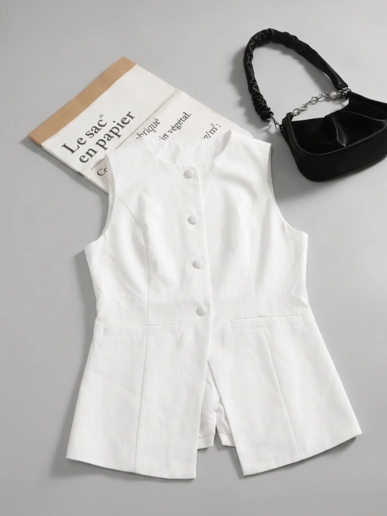 Versatile Round Neck Minimalist Women's Tank Top, Simple Casual Style Sleeveless Vest, Perfect for Daily Wear & Layering
