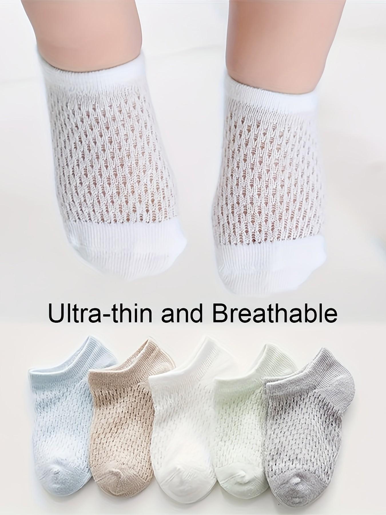 5 Pairs of Kids Mesh Breathable Fashion Boat Socks, Comfortable Cute Style for Spring & Summer Outdoor Wear