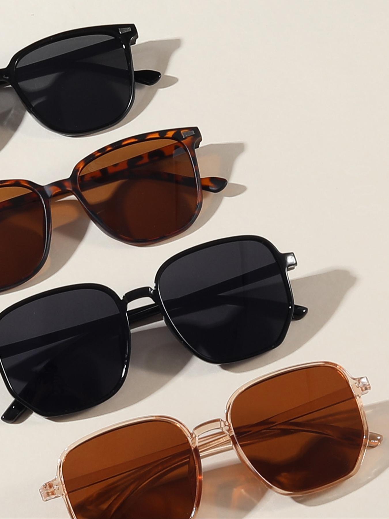 4 Pairs Fashion Glasses for Casual Beach Parties, Stylish Eyewear Suitable for Daily Use, Perfect for Social Gatherings & Outdoor Events, Trending Glasses