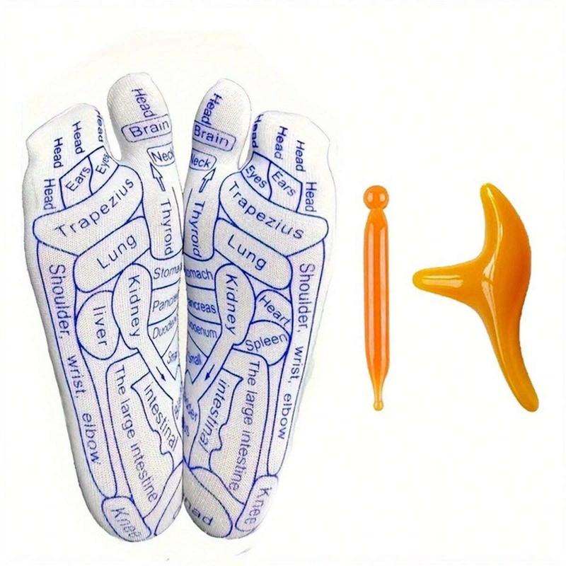 Reflexology Foot Massage Socks, 4 Counts/set Foot Massage Socks with Manual Massage Tool, Foot Relief and Acupressure Socks, Body Care, Lightweight