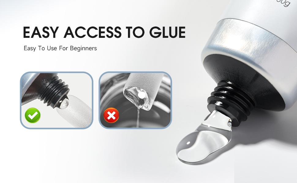Solid Nail Glue for Press-On Nails - Strong Clear Acrylic Nail Tips Solid Gel Nail Glue Home DIY Nail Polish Remover Quick and Easy Without Hurting Nails.