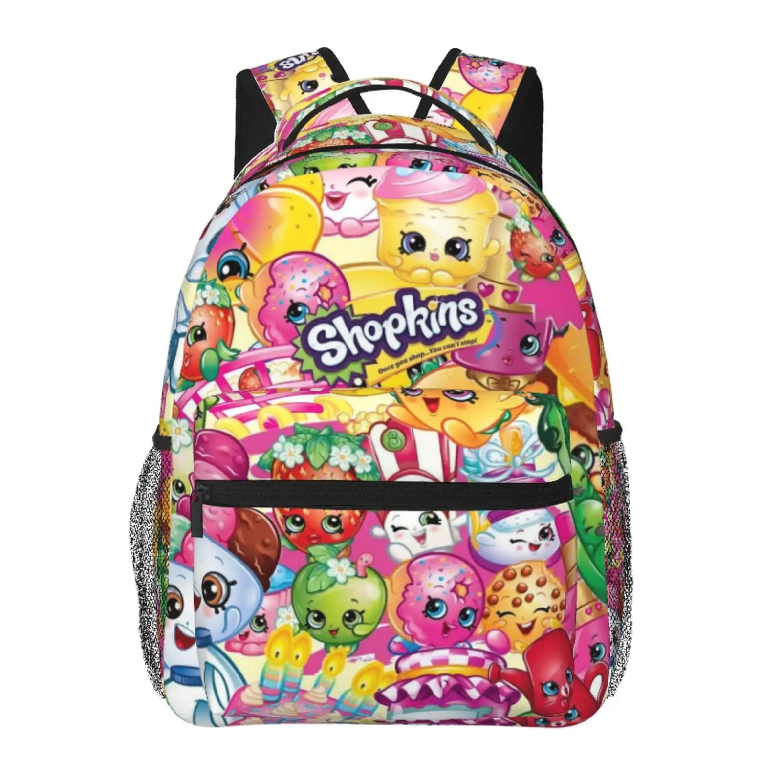 Anime Backpack Shopkins School bag Cute Girls Boys Teens Backpacks Kawaii Kids Lightweight backpack with adjustable straps Bookbag with for office travel bag