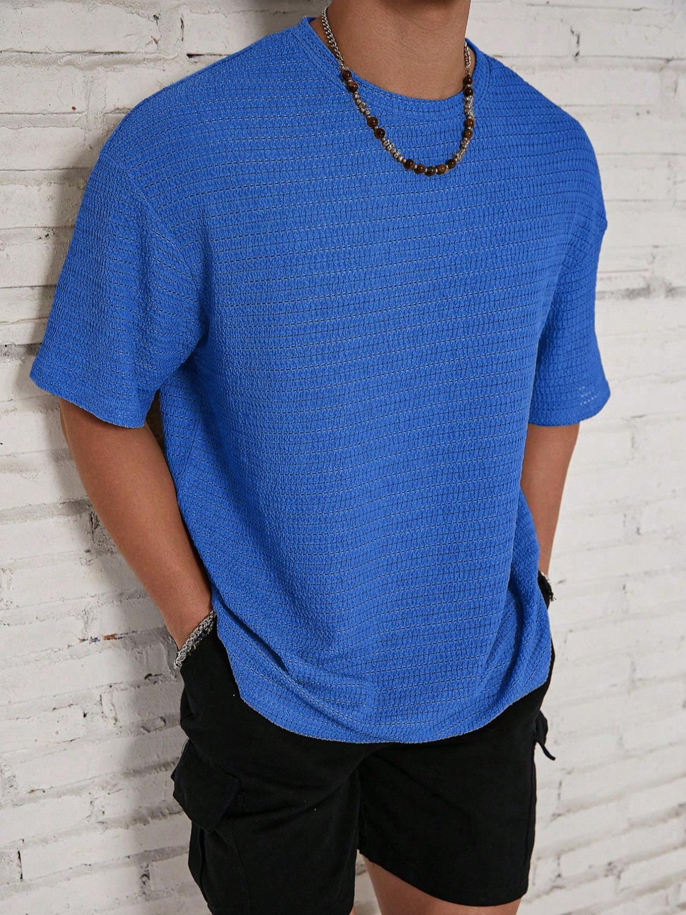 Men's Solid Color Short Sleeve T-Shirt, Casual Comfortable Round Neck Summer Top, Fashion Daily Wear Men's Clothing