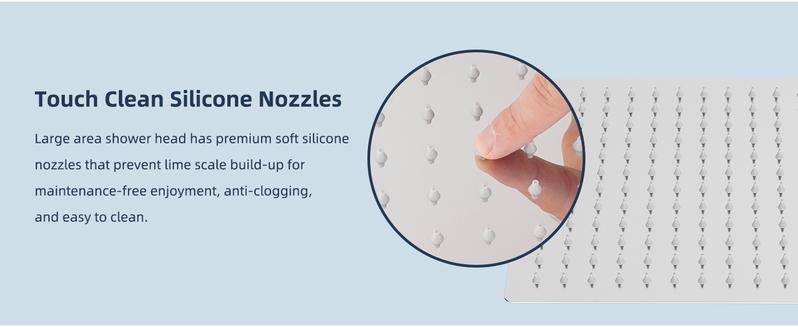 Hibbent All Metal Shower Head,10'' High Pressure Rain Shower Head/Handheld Showerhead Combo with 16'' Adjustable Arc-shaped Shower Extension Arm, 7-Spray, 71'' Hose Adhesive Showerhead Holder, Chrome