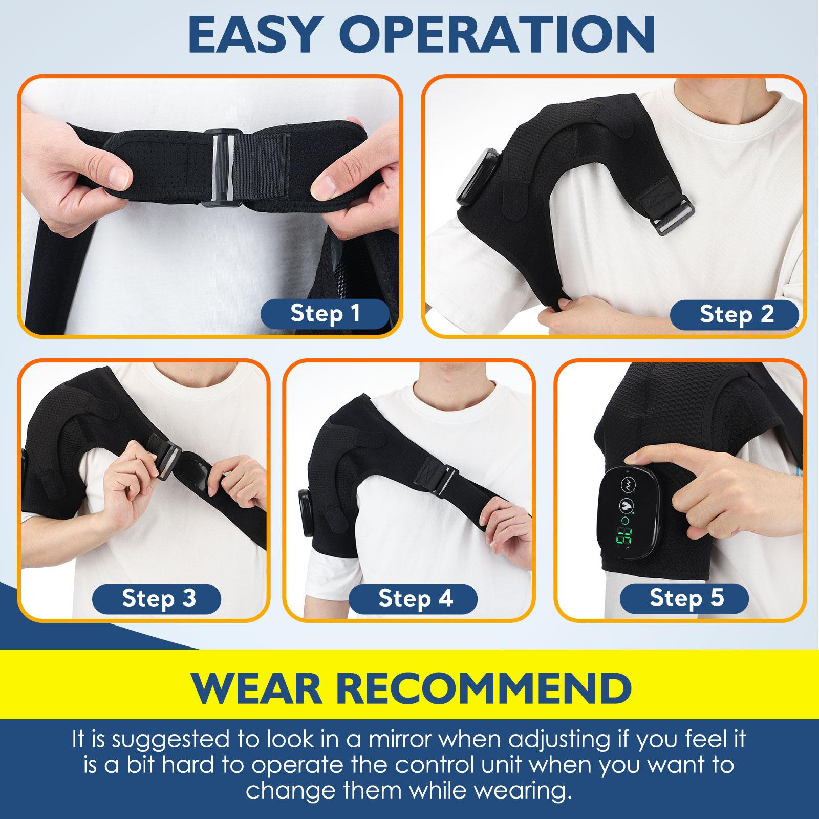 Heating Vibration Massage Shoulder Pad 3-speed Heating 3 Vibration Massage Portable Shoulder Massage Equipment USB Rechargeable Gift for Parent Heating Vibration Massage Shoulder Pad 3-speed Heating 3 Vibration Massage Portable Shoulder Massage Equipment USB Rechargeable Gift for Parent