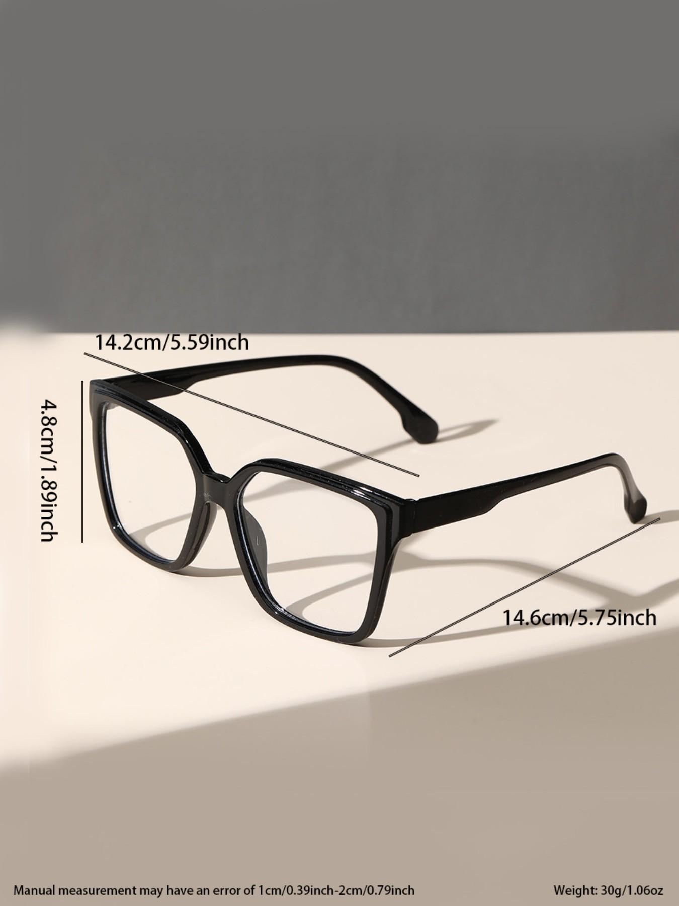 Women's Elegant Large Frame Square Plastic Glasses, Leopard Print & Transparent Lenses, Versatile Street Style, Driving, Daily Wear