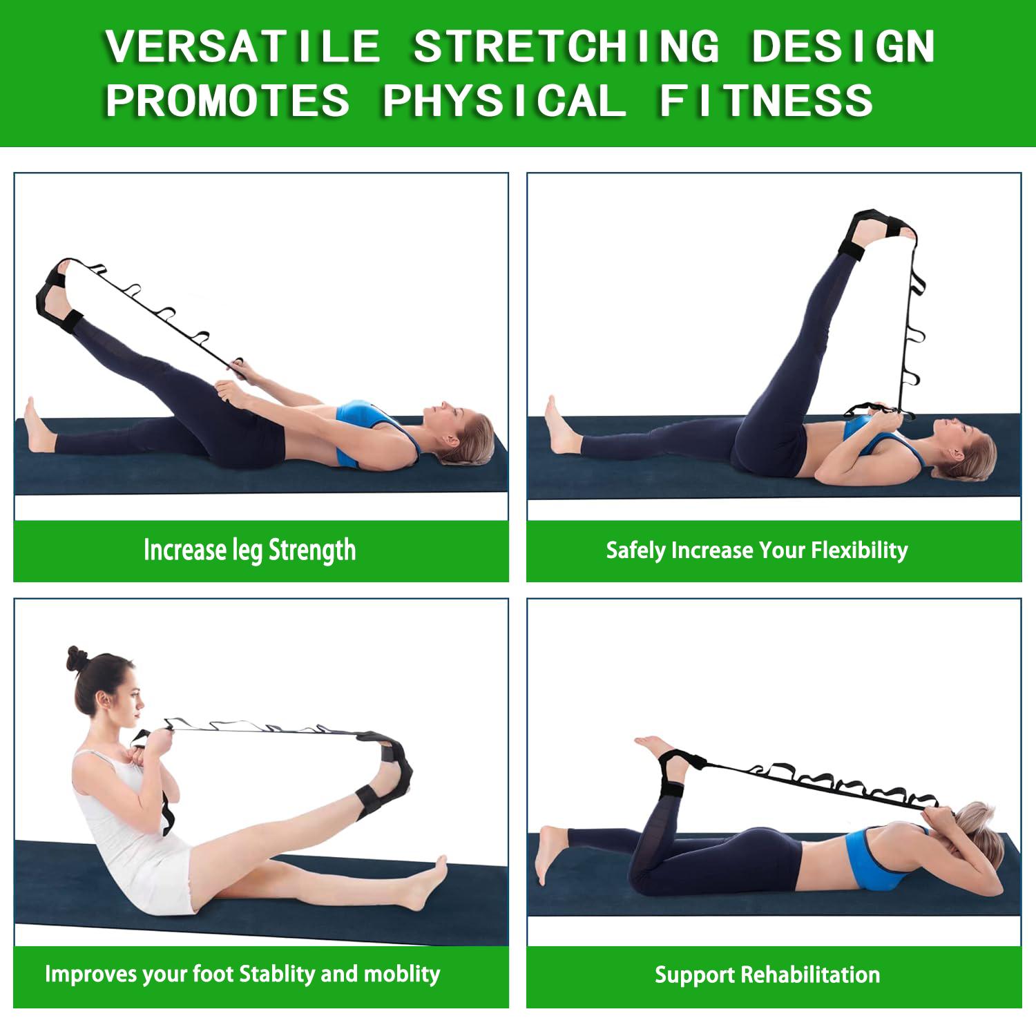 Unisex 1-Size Functional Multi-Loop Yoga Stretch Strap - Athletic Fitness Auxiliary Belt, Arches-Focused Calf Training Band for Daily Workout & Body Stretching Support, One Size, Adults