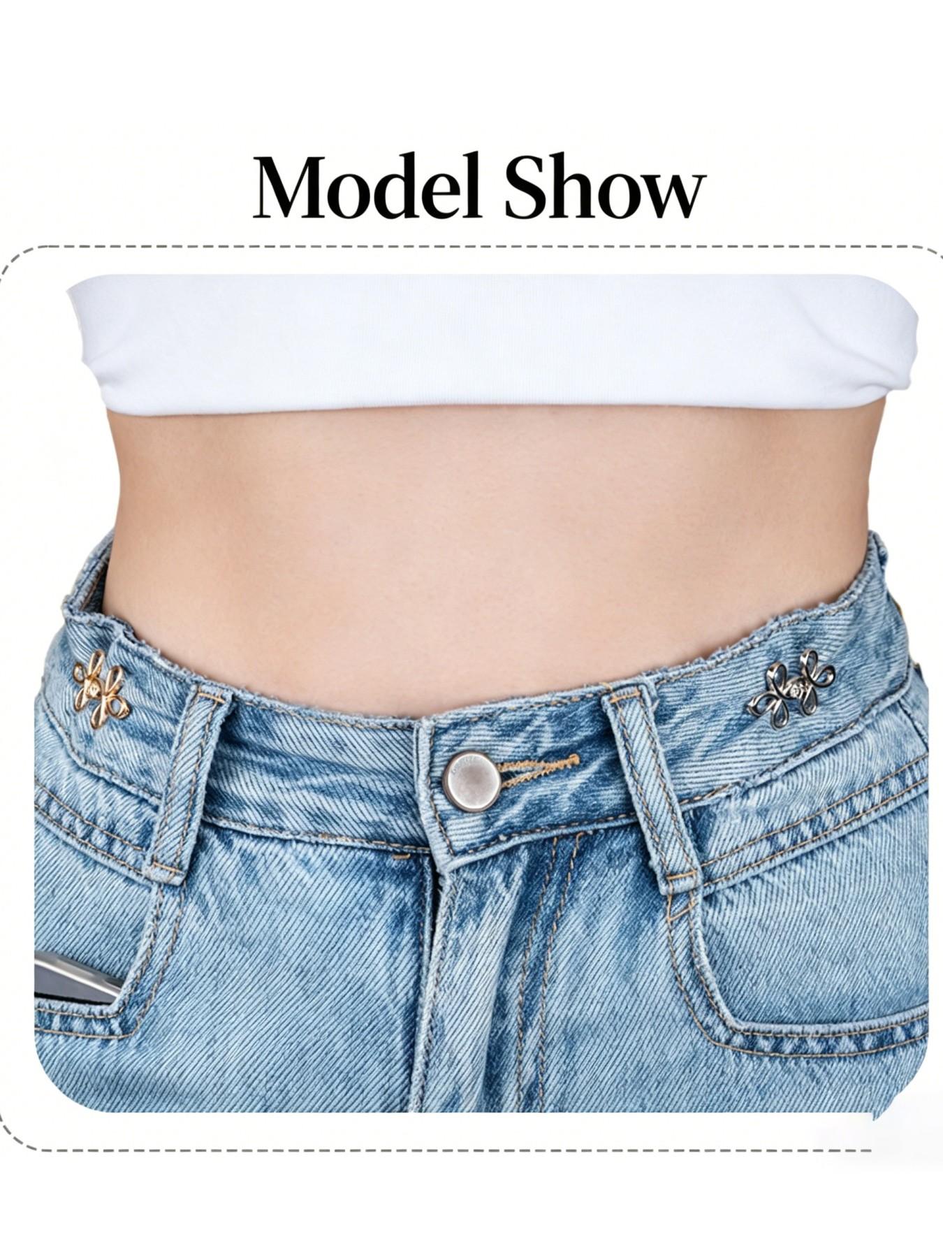 Luck Knot Design Waist Button,  4 Counts/set  Detachable No-sew Waist Button, Fashionable Clothes Accessories for Women & Men