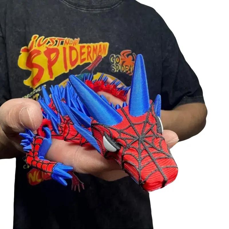 15.75-Inch 3D Printed Venom Dragon Spider-Man Theme Artistic Art Sculpture, Collectible Figure Ornament, Home Decor Statue, Multi-Color Ornament, Unique Wall Decoration, Home Decor Figurine, Decorative Figurines