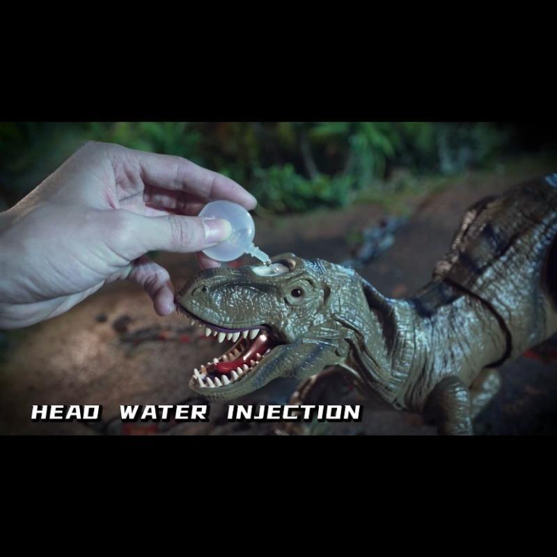 2.4g Remote Control Spray Crawling Tyrannosaurus Rex Toy, Roaring Sound, Light, Forward Backward, Left Right Swing, Christmas Gift, Boy Birthday Present, Summer Games