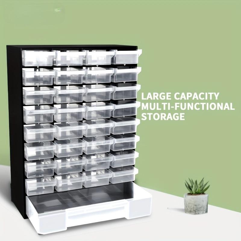 Storage Cabinet with 33 Plastic Drawers, Multi-Purpose Organizer for Garage, Beads, Building Blocks, Teacher Supplies, Cosmetics and More, Black, 30.48cm W x 12.7cm D x 40.64cm
