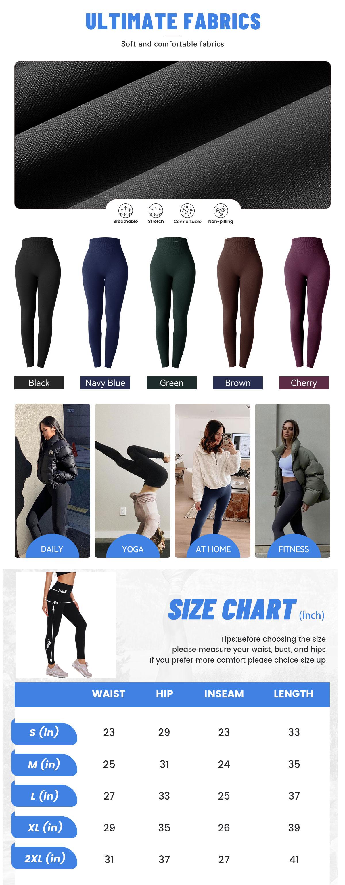 VICONOW Leggings for Women - Black Leggings High Waist Tummy Control Yoga Pants for Gym Workout Athletic Running Casual Daily Wear Solid Color Comfortable Fit