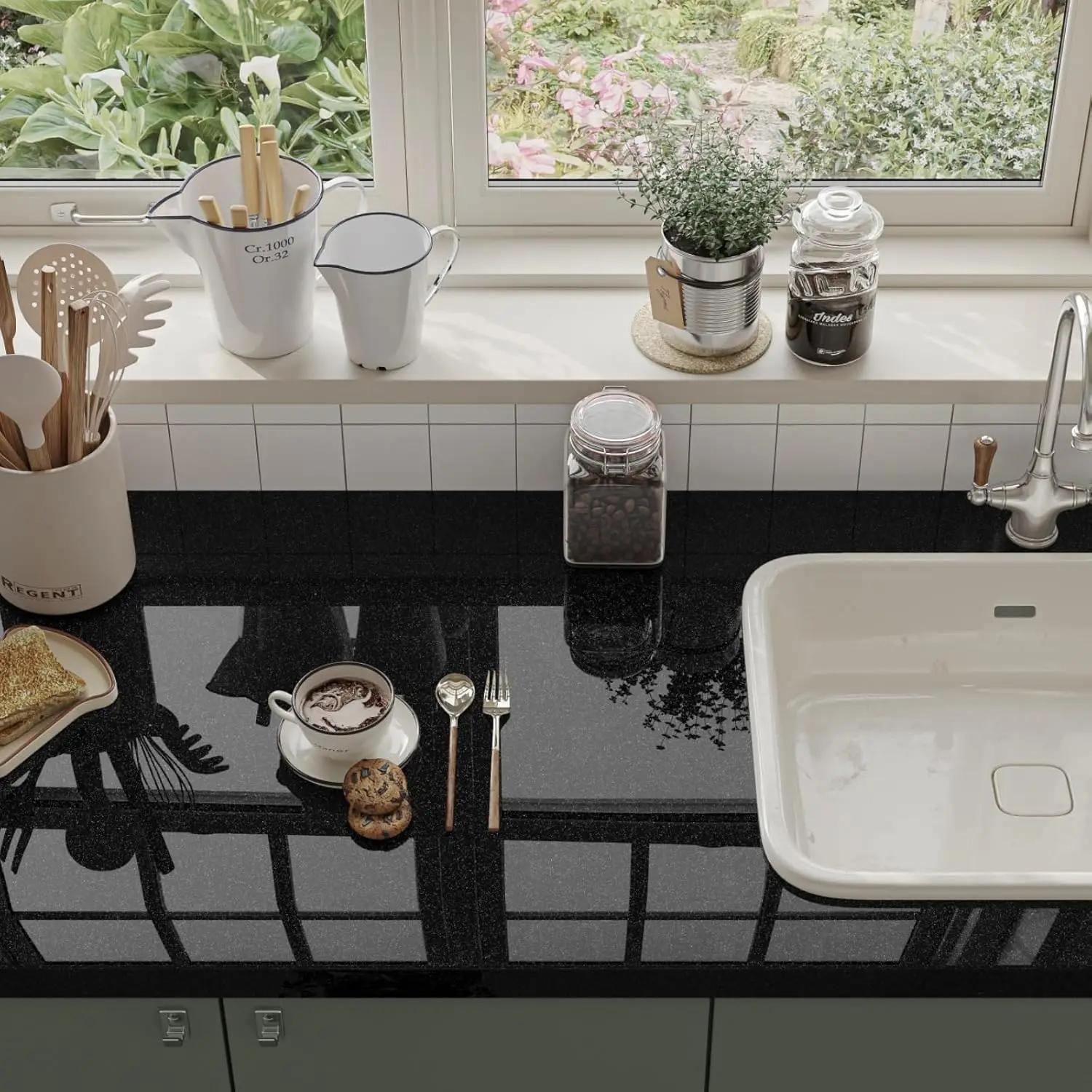 Self-Adhesive Marble Vinyl Wallpaper Roll, Thick Waterproof Oilproof Home Protection, Removable Decor for Living Room Kitchen