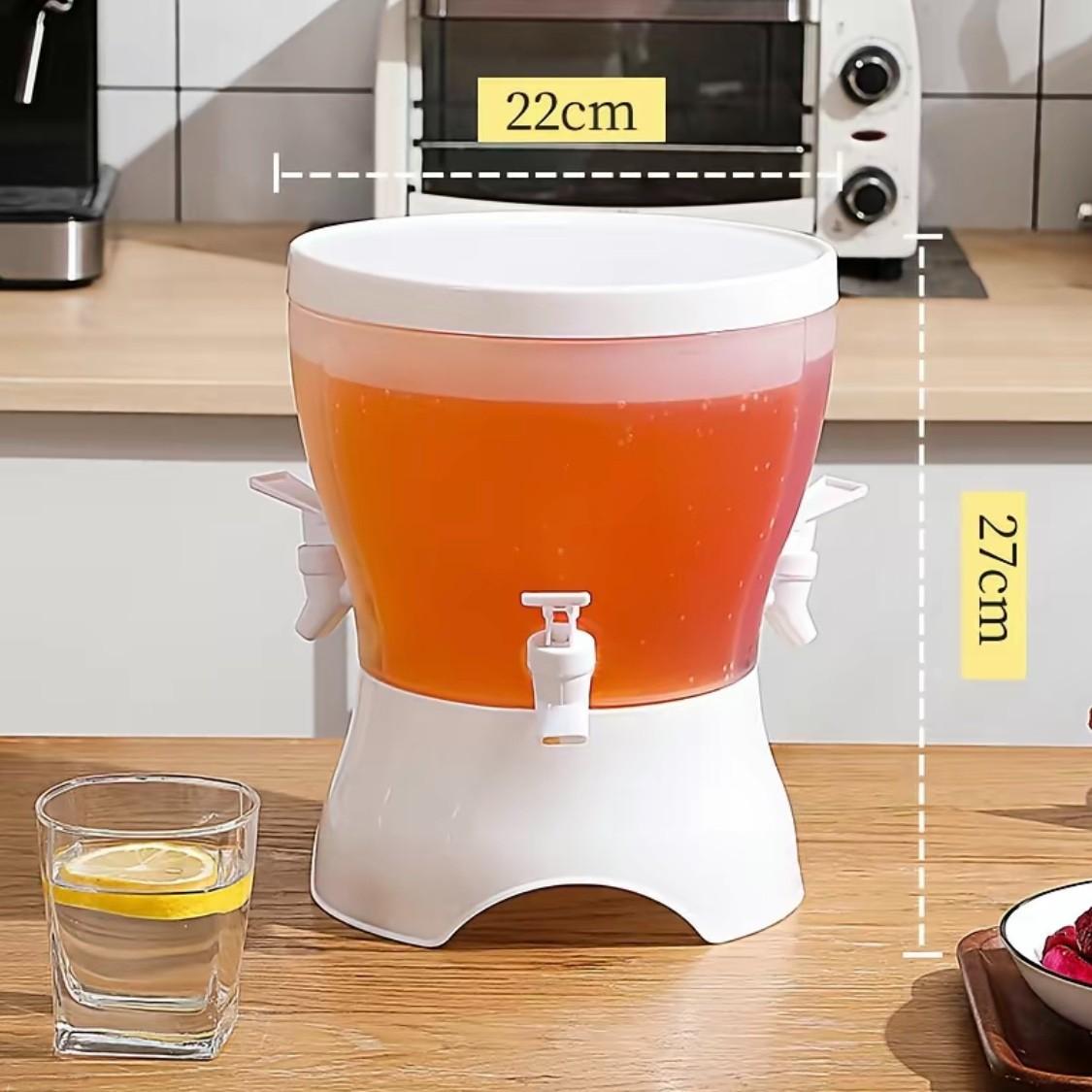 Large Capacity Freestanding Refrigerator Drink Dispenser, Multifunction, Rotating Separated Design Cold Water Beverage Container, Food Grade BPA Free Leak-Proof, Ideal for Parties Home Office Picnic Camping BBQ, Homemade Juice Soda Cold Drinks Daily Use