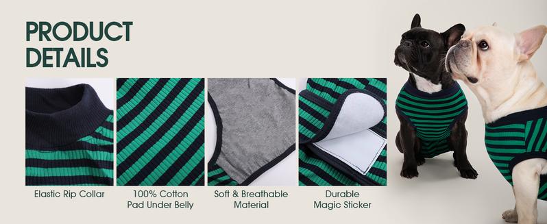 Kuoser Recovery Suit for Dogs Cats After Surgery, Professional Pet Recovery Shirt Dog Abdominal Wounds Bandages, Substitute E-Collar & Cone,Prevent Licking Dog Onesies Pet Surgery Recovery Suit, Fuddle wuddle patch puppy