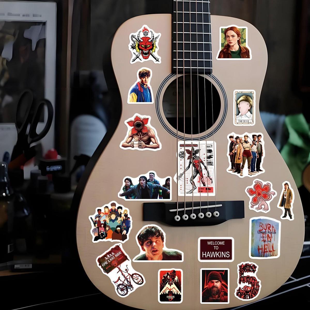 Stranger Things 5 Classic Elements Graffiti Stickers, Luggage Skateboard Water Bottle Decorative Stickers, Unique Creative Stationery Stickers Wholesale