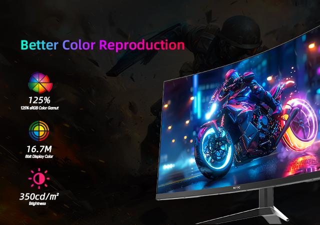 KTC 32'' 1920*1080p@240Hz HVA Curved 1500R Gaming Monitor, 125% sRGB Color Coverage, 1ms response time, Freesync/G-sync HDR10,HDMI/DP/USB Ports VESA,Tilt Adjustable,Black, H32S17F