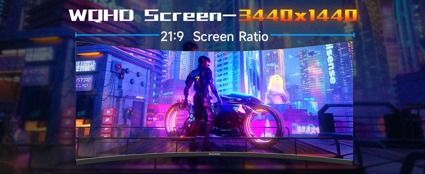 34-Inch Ultrawide Curved Gaming Monitor, 3440x1440 WQHD, Up to 165Hz, 1ms, 1500R Curvature, 100% sRGB, FreeSync Premium, HDMI 2.0 & DisplayPort 1.4, Wall Mountable - Black 34-Inch Ultrawide Curved Gaming Monitor, 3440x1440 WQHD, Up to 165Hz, 1ms, 1500R Curvature, 100% sRGB, FreeSync Premium, HDMI 2.0 & DisplayPort 1.4, Wall Mountable - Black