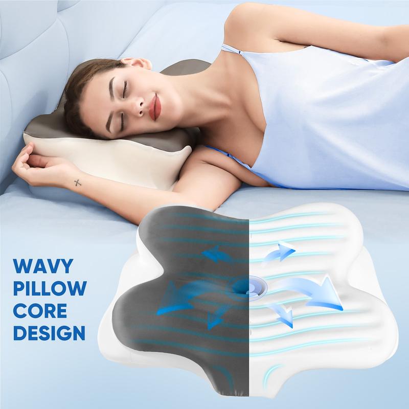 Butterfly-shaped neck pillow with storage bag, Orthopedic Memory Foam pillow with washable silk pillowcase, a perfect gift for birthdays, Valentine's Day, and Christmas, suitable for side, back, and stomach sleepers, home, travel, camping