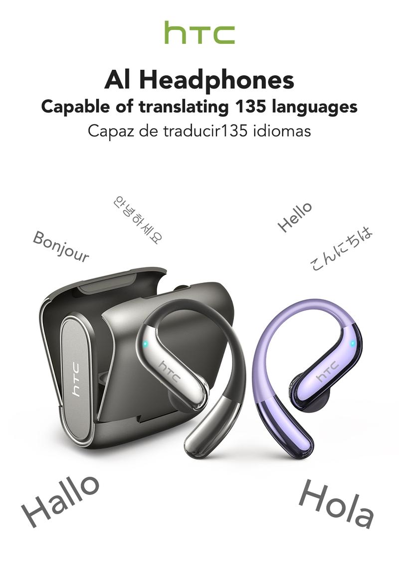 HTC NE23 Translation Earbuds, OWS Open Ear Headphone,Supports Translation in 134 Languages With APP, Bluetooth 6.0 Earphones, Wireless Earbuds for Music & Phone Calls, IPX5 Waterproof Sports Headphones with Long Endurance
