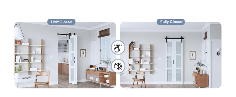 Easelife White Bi-Fold Barn Door with Frosted Glass – Modern Folding Interior Door, Exterior Mount with Hardware Kit Wardrobes Bathrooms