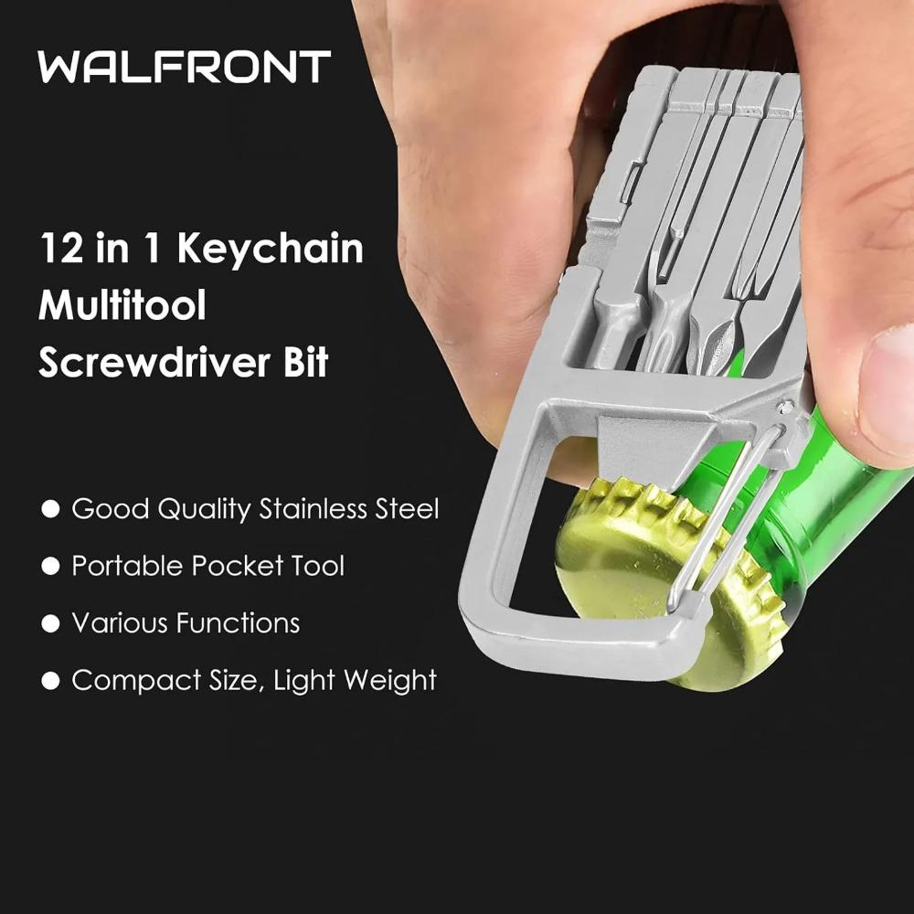 Portable Mini Keychain Tool Kit: Multi-Function Screwdriver, Wrench & Bottle Opener for Camping, Hiking, Emergency Repair, Car & Home DIY, Durable EDC Survival Gear Keyring Essentials.