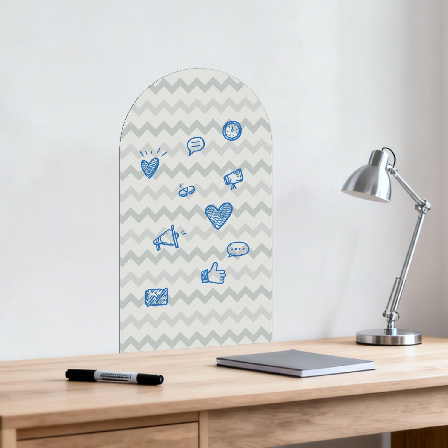 Serrated Arch Design Self-Adhesive Soft Magnetic Whiteboard,Matte Touch,Can Be Repeatedly Written And Erased Without Trace,Used For Offices And Home Classrooms