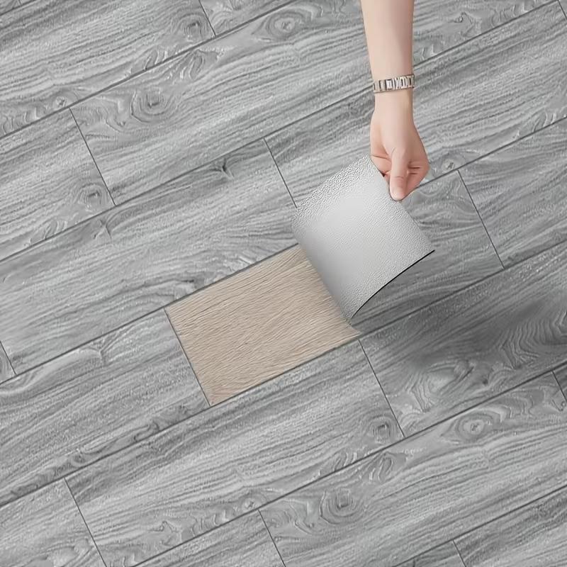10Pcs Luxury Wood Grain Self - Adhesive PVC Flooring, Detachable Vinyl Floor Stickers, Kitchen Floor Tiles, Bedroom Floor Decoration Stickers, Self - Adhesive Flooring, Indoor Floor Stickers