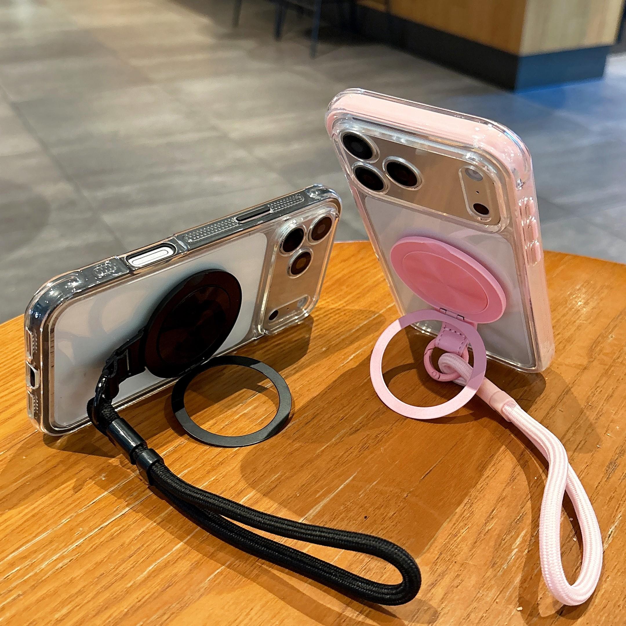 High-Quality Transparent Phone Case with Stand and Lanyard, Tpu Material, Shockproof, Compatible with iPhone 17 Pro Max to 11 Pro Max