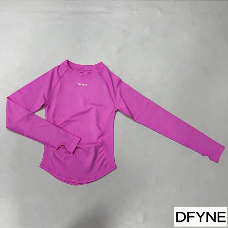 Dfyne Women's Seamless Long Sleeve High Performance Activewear Top - Lightweight, Breathable, 4-Way Stretch, Round Neck, Slim Fit, Multi-Size, Plus Size Gym Ootd Sporty Chic Tee for Yoga, Gym