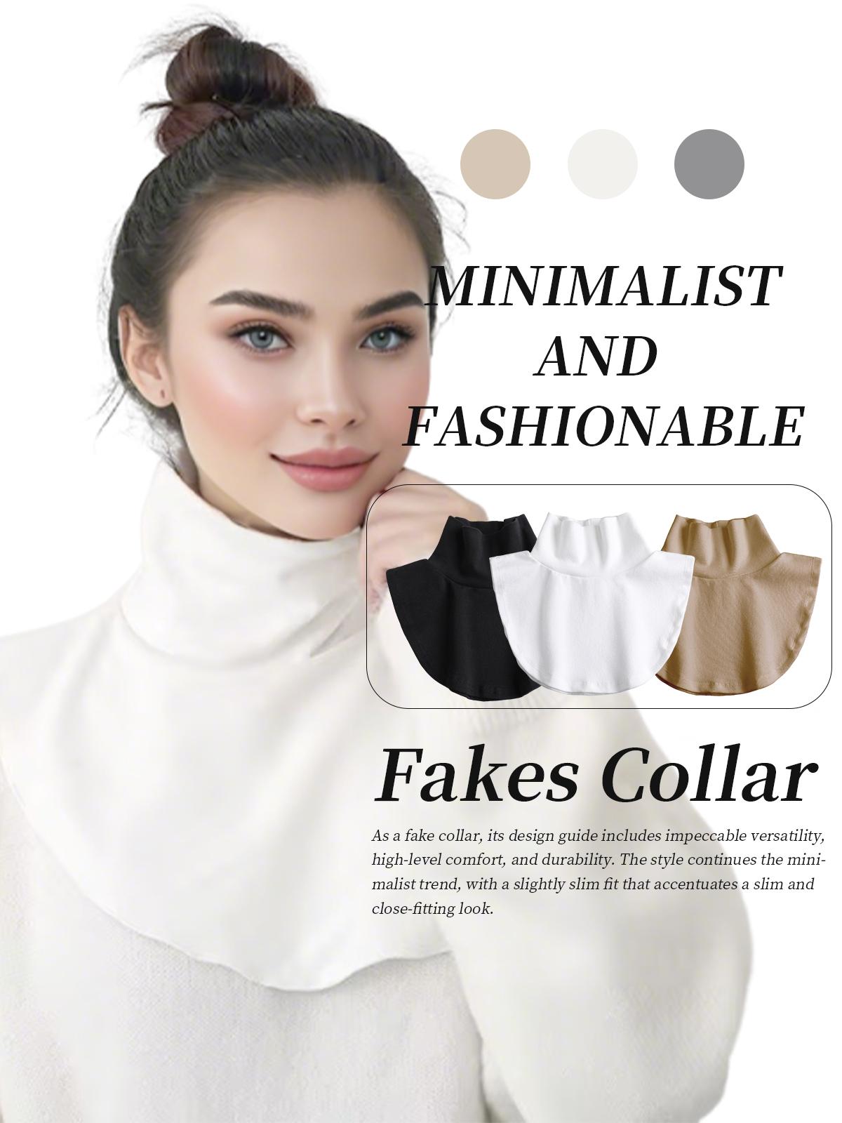 Knitted Fakes High-Collar Women'S Pullover Collar Top, With A Removable Neckline Design. Dickey Halfs Shirt, Decorative High Collar For Warmth And Wind Protection.