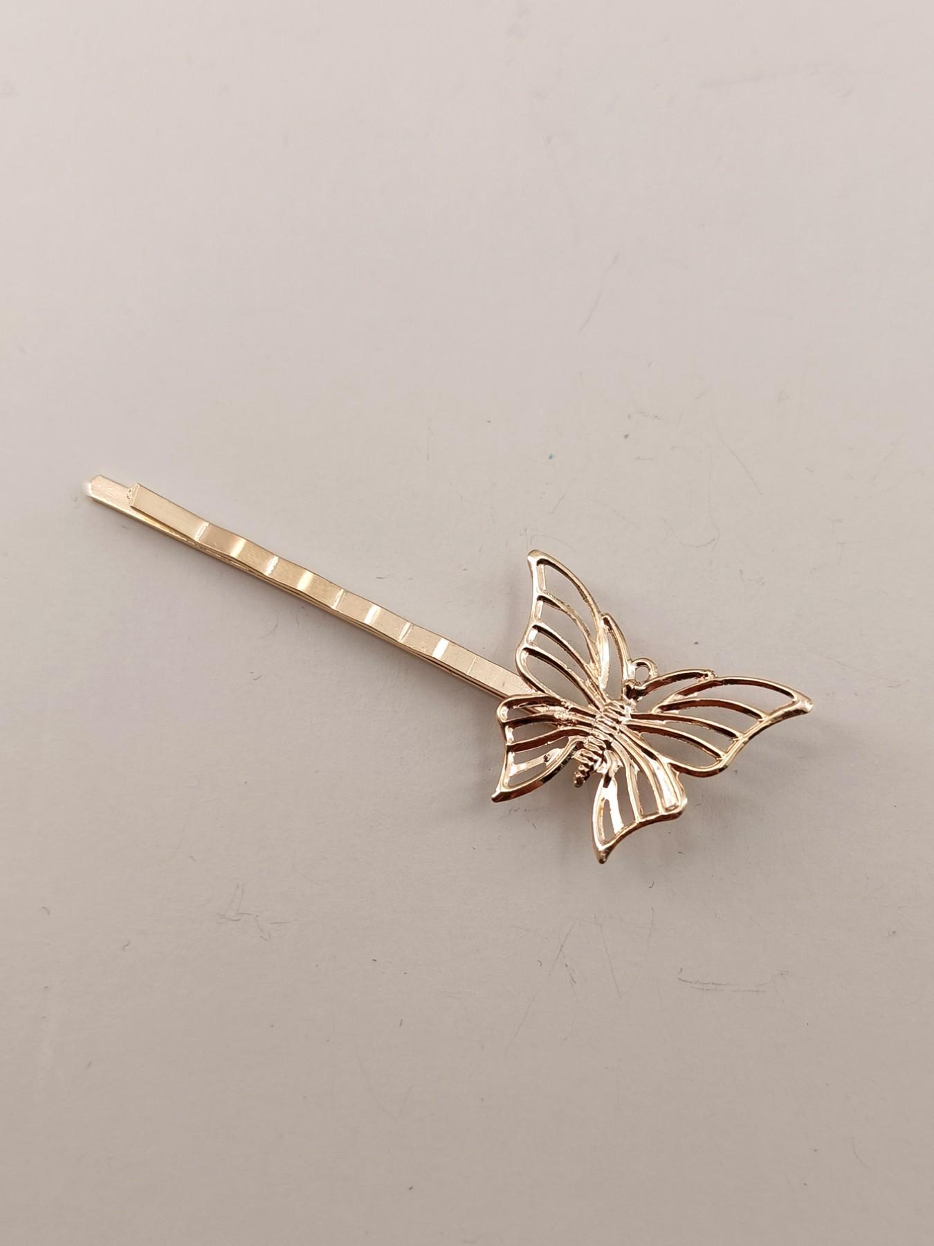 Elegant Butterfly Hair Clips Set of 4, Metal Material, Hollow Design, Perfect for Parties, Beaches, Travel, Compact and Portable