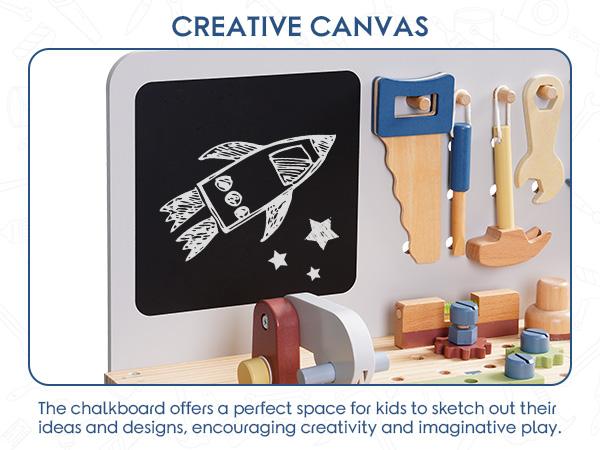 ROBUD Wooden Workbench Toddler Toy, Gift for Girl & Boy Wooden Play Tool, Toddler Pretend Play Creative Building Set, Construction Workshop Toy boys ROBUD Wooden Workbench Toddler Toy, Gift for Girl & Boy Wooden Play Tool, Toddler Pretend Play Creative Building Set, Construction Workshop Toy boys