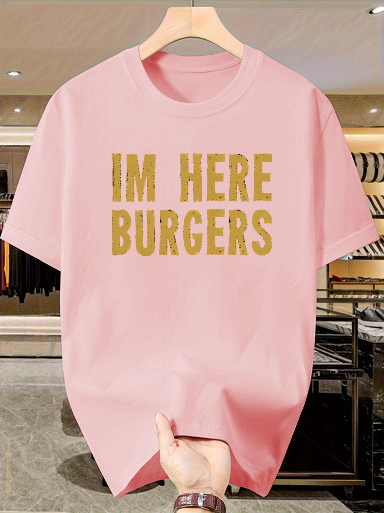 2026 Summer New! Burger T-Shirt for Food Lovers, Versatile and Stylish, Perfect Gift for Friends/boyfriend, Casual Short Sleeve Top