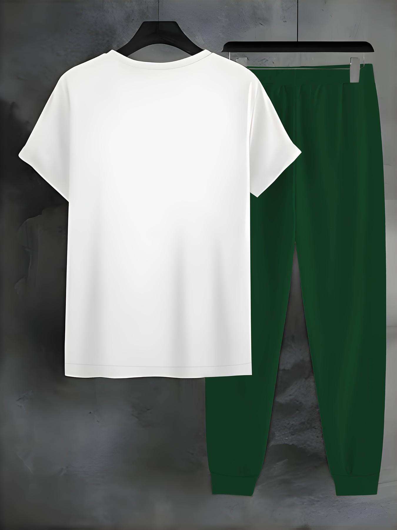 Size 26 casual jogger pants two-piece set: round neck T-shirt + drawstring jogger pants, Slimming and Comfortable Fabric, Breathable and Cozy Material，Back-to-school outfits(Recommended ordering one size up),Summer Sale T-shirts